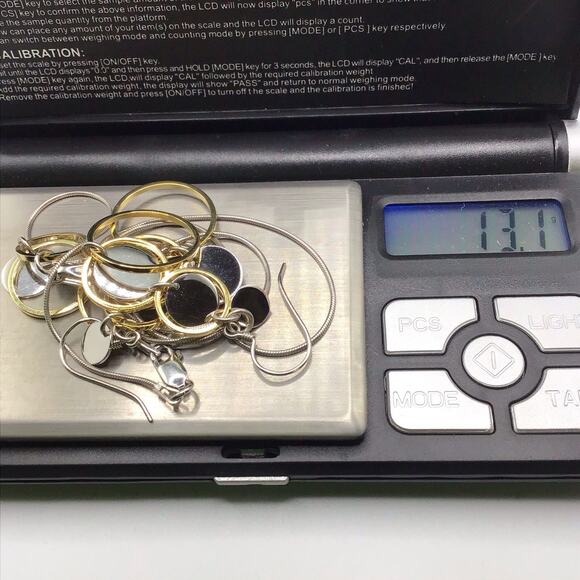 925 Sterling Silver Necklace & Earrings Set Two Tone Circle Pendant Dangle Set - Picture 13 of 13